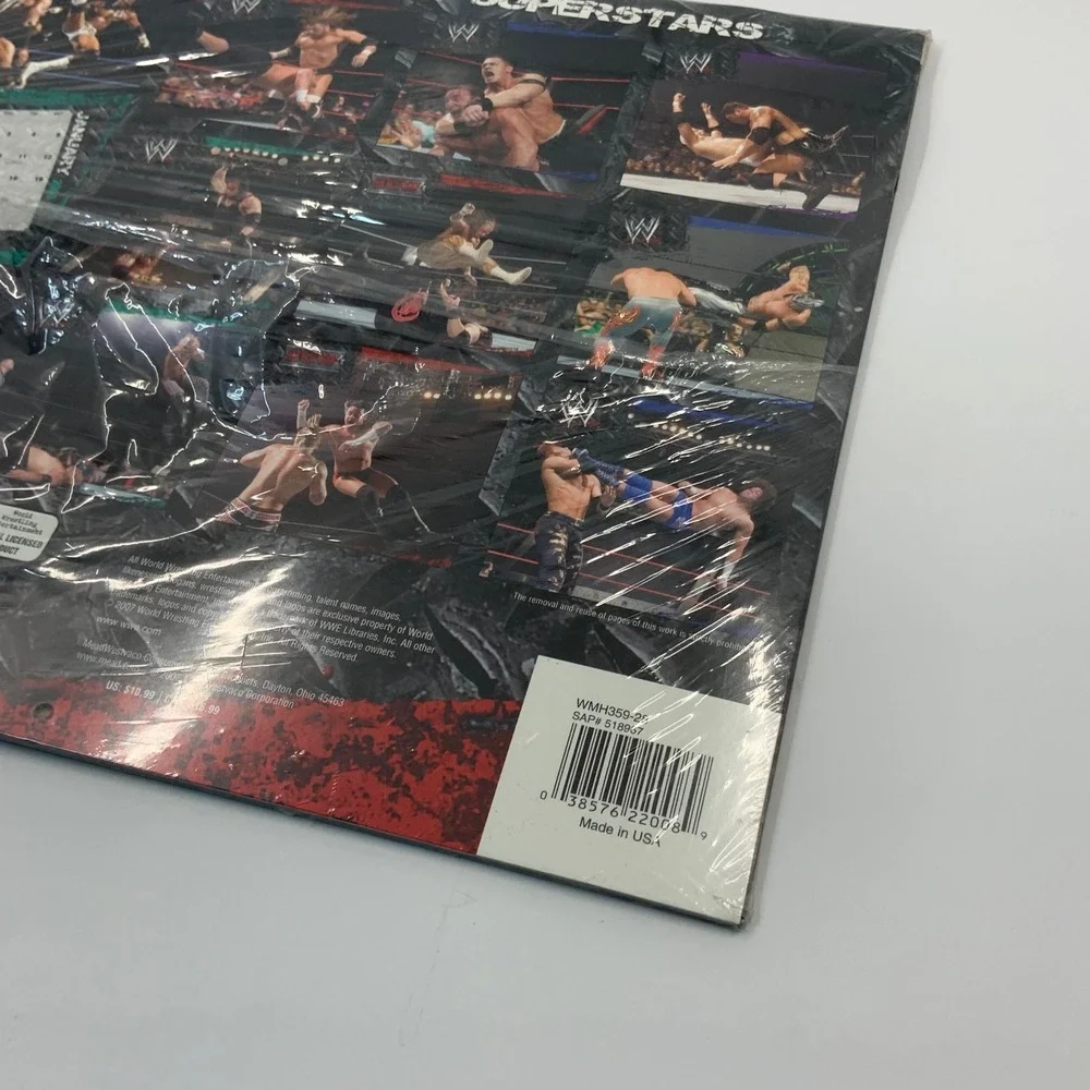 WWE Superstars 2008 Wall Calendar 16 Month John Cena Rey‎ Mysterio New Sealed